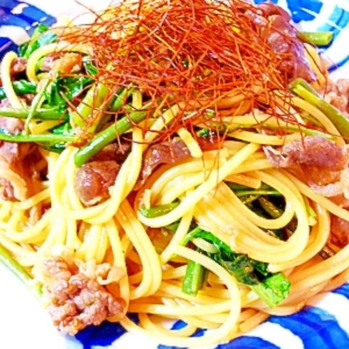 飛騨牛と空芯菜の ちょっぴり四川風パスタ レシピ 作り方 By かもめのタマゴ 楽天レシピ 飛騨牛と空芯菜の ちょっぴり四川風パスタ レシピ 作り方 By かもめのタマゴ 楽天レシピ